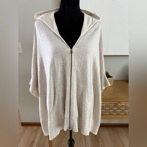 Eileen Fisher Cream Knit Lagenlook Cardigan 100% Organic Cotton Cozy Size S